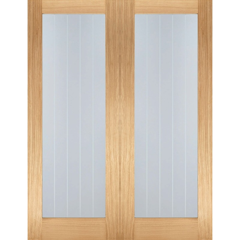 Internal Oak Mexicano Pattern 10 Glazed Door Pairs